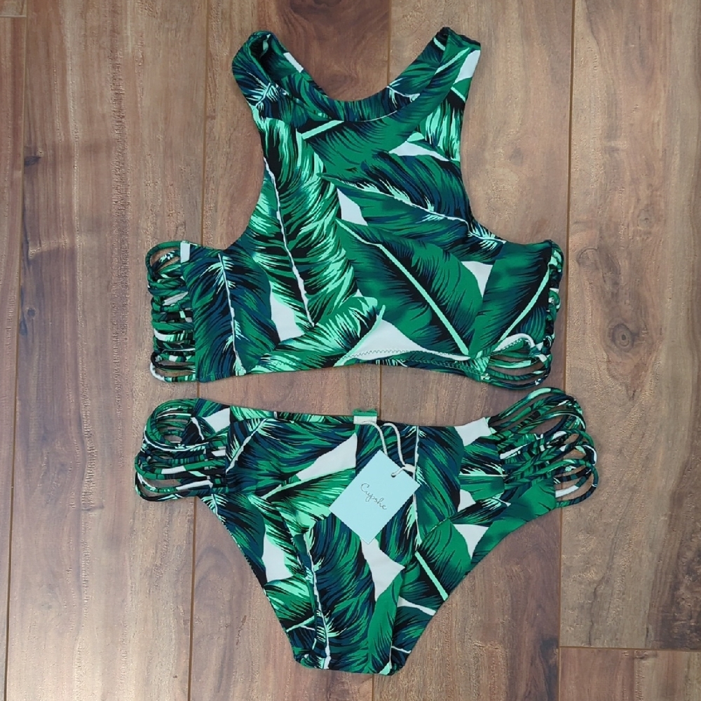 Cupshe Tropical Leaf Print Bikini Set Size Large